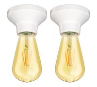 2x plafoniera/porta lampada ELEKTRA in porcellana bianca lucida 1x E27 max. [EEK: E]