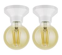 2x plafoniera/porta lampada ELEKTRA in porcellana bianca lucida 1x E27 max. [EEK: E]