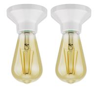 2x plafoniera/porta lampada ELEKTRA in porcellana bianca lucida 1x E27 max. [EEK: E]