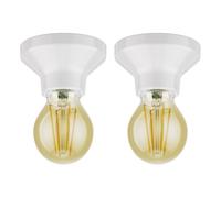 2x plafoniera/porta lampada ELEKTRA in porcellana bianca lucida 1x E27 max. [EEK: E]