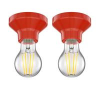 2x plafoniera/porta lampada ELEKTRA in porcellana rossa lucida 1x E27 max. 300W [EEK: D]