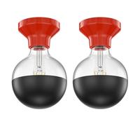 2x plafoniera/porta lampada ELEKTRA in porcellana rossa lucida 1x E27 max. 300W [EEK: F]