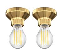 2x plafoniera/porta lampada ELEKTRA porcellana oro lucido 1x E27 max. 300W