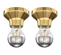2x plafoniera/porta lampada ELEKTRA porcellana oro lucido 1x E27 max. 300W