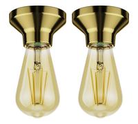2x plafoniera/porta lampada ELEKTRA porcellana oro lucido 1x E27 max. 300W