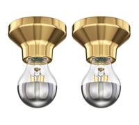 2x plafoniera/porta lampada ELEKTRA porcellana oro lucido 1x E27 max. 300W [EEK: E]