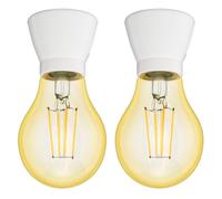 2x plafoniera/porta lampada MINZ in porcellana bianca lucida 1x E27 max. 300W [EEK: E]