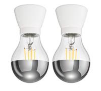 2x plafoniera/porta lampada MINZ in porcellana bianca lucida 1x E27 max. 300W [EEK: E]