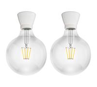 2x plafoniera/porta lampada MINZ in porcellana bianca lucida 1x E27 max. 300W