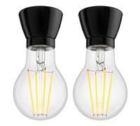 2x plafoniera/porta lampada MINZ in porcellana nera lucida 1x E27 max. 300W [EEK: D]