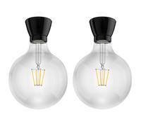 2x plafoniera/porta lampada MINZ in porcellana nera lucida 1x E27 max. 300W [EEK: E]