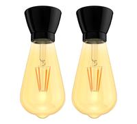 2x plafoniera/porta lampada MINZ in porcellana nera lucida 1x E27 max. 300W [EEK: E]