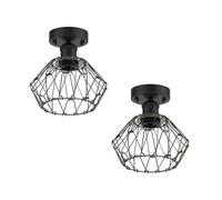 2x plafoniera/porta lampada RETRA nero opaco 1x E27 max. 60W