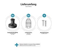 2x plafoniera/porta lampada RETRA nero opaco 1x E27 max. 60W