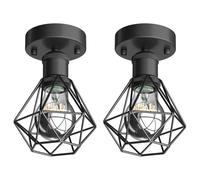 2x plafoniera/porta lampada RETRA nero opaco 1x E27 max. 60W [EEK: E]