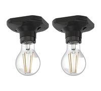 2x plafoniera/porta lampadine ELEKTRA in porcellana nera 1x E27 max. 60W [EEK: D]