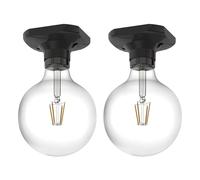 2x plafoniera/porta lampadine ELEKTRA in porcellana nera 1x E27 max. 60W