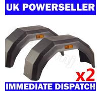 2x Plastica Rimorchio Passaruota FENDER 30.5cm 33cm 35.6cm Ruota