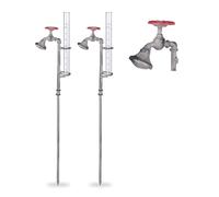 2x Pluviometro con rubinetto, decorativo, misuratore pioggia, 17 cm, con paletto