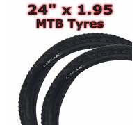 2x Pneumatici MTB Semi-Slick 24" x 1.95" 52-507 Tubular Nero Coppia