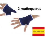 2X Polsiera Regolabile Protezione Elastica Per Polso E Palma Sportiva Blu
