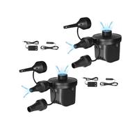2x Pompa ad Aria Elettrica per Piscine. Gonfiatore - Sgonfiatore Portatile per Materassi. Gonfiatore per Materassi, Galleggianti, Confezioni Sottovuoto, con 3 Ugelli. Compressore 240V CA / 12V CC.