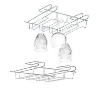 2x Porta calici supporto per bicchieri con stelo, sottomensola, a sospensione