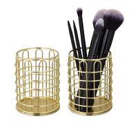 2x porta penne ferro a rete matite pennelli trucco metallo organizer scrivania