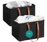 Navaris 2X Portabiancheria Pieghevole - Porta Biancheria Sporca per Bagno - Cesto Panni Sporchi Salvaspazio - Cesta Giochi Bambini Contenitori - Portagiochi e Cestini Portaoggetti