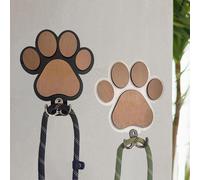 2x Portaguinzaglio per cani da parete in legno, appendino per imbracatura per