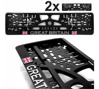 2x Portatarga Nero Cromato GREAT BRITAIN Gel Union Jack Flag