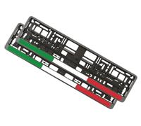 2x Portatarga UE Cornici Portatarga Carbon look con la bandiera d'Italia