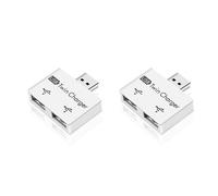 2X Portatile Hub USB Un 2 Porte Caricabatterie Hub Adattatore USB Splitter Dual USB Prolunga di Ricarica per Telefono Computer Bianca