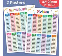 2x poster di matematica educativa per bambini che imparano per i ragazzi di