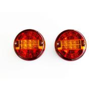 2x Posteriore Rotondo LED Hamburger Coda Luci 12/24V per Camion Rimorchi Camper
