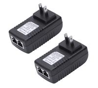 2X Power Supply Ethernet POE Injector Adapter for IP Phone Gateway IP Camera(24V/1A US Plug)