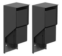 ledscom.de 2 pezzi Presa a muro PIWI per esterni, IP44, a 2 ingressi, antracite, verticale