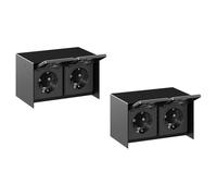 2x presa da esterno 2 prese orizzontali STEDDA IP44 acciaio inox nero