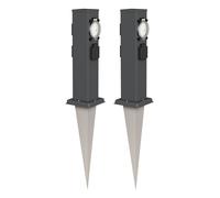 2x presa da giardino a colonna POLLY per esterni IP44 timer/timer a 3 vie