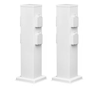 2x presa da giardino a colonna POLLY per esterno IP44 4 vie acciaio inox bianco