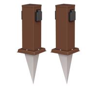 2x presa da giardino a colonna POLLY per esterno IP44 a 2 vie in acciaio inox