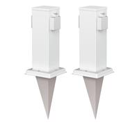 2x presa da giardino a colonna POLLY per esterno IP44 a 2 vie in acciaio inox