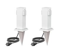 2x presa da giardino a colonna POLLY per esterno IP44 a 2 vie in acciaio inox