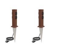 2x presa da giardino a colonna POLLY per esterno IP44 a 4 vie in acciaio inox