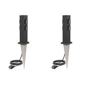 2x presa da giardino a colonna POLLY per esterno IP44 a 4 vie in acciaio inox