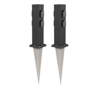 2x presa da giardino a colonna POLLY per esterno IP44 a 4 vie in acciaio inox