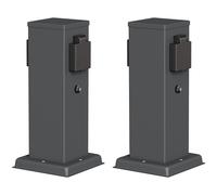 2x presa da giardino POLLY per esterno IP44 sensore crepuscolare 2 volte