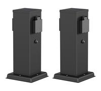 2x presa da giardino POLLY per esterno IP44 sensore crepuscolare 2 volte