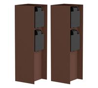 2x presa da giardino POMI per esterni IP44 a 2 vie in acciaio inox marrone