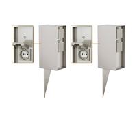 2x presa da giardino POMI per esterni IP44 sensore crepuscolare a 3 vie